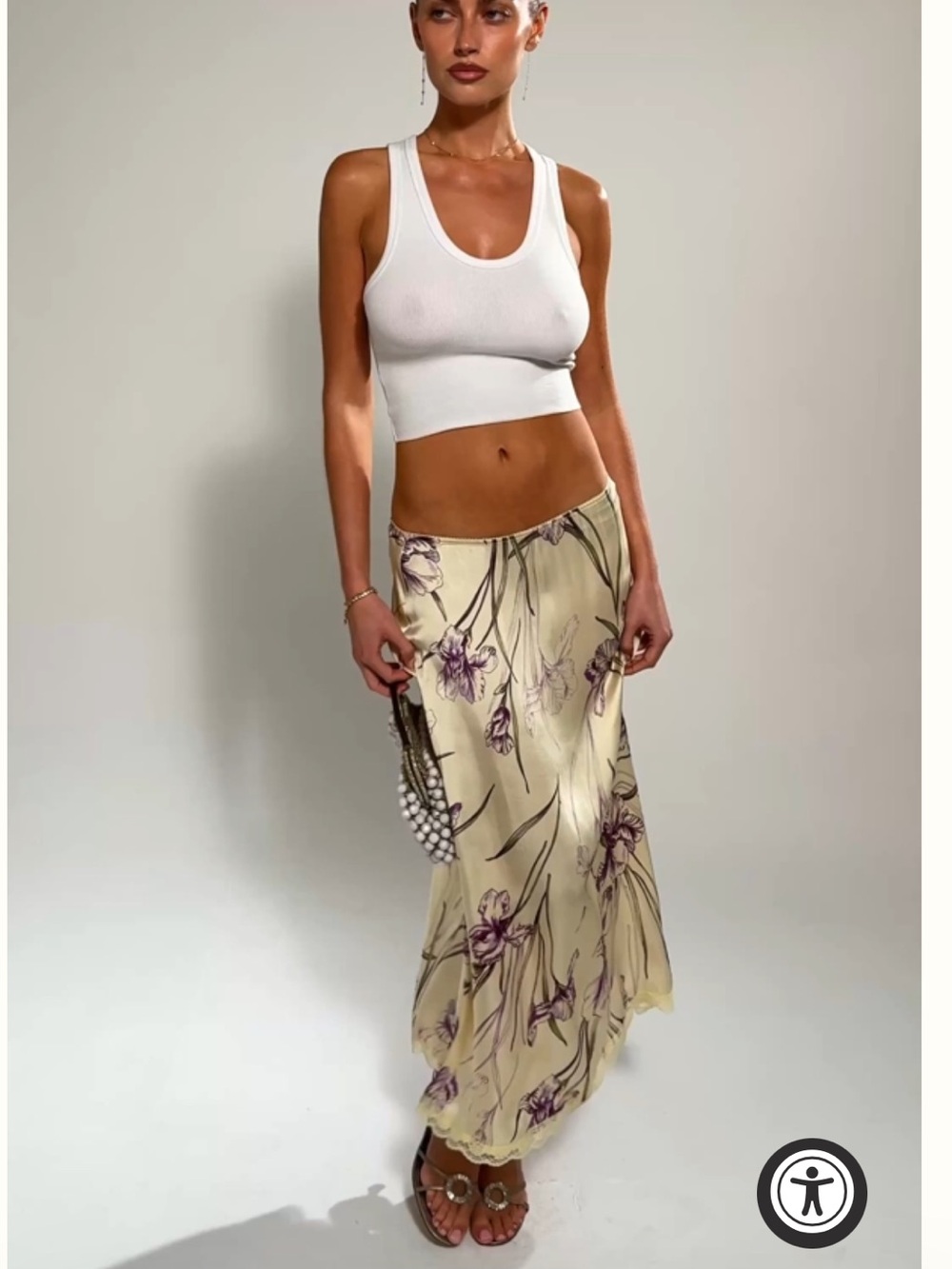 RESA Maxwell Midi Skirt in Fern Floral Lace NWT Size S
